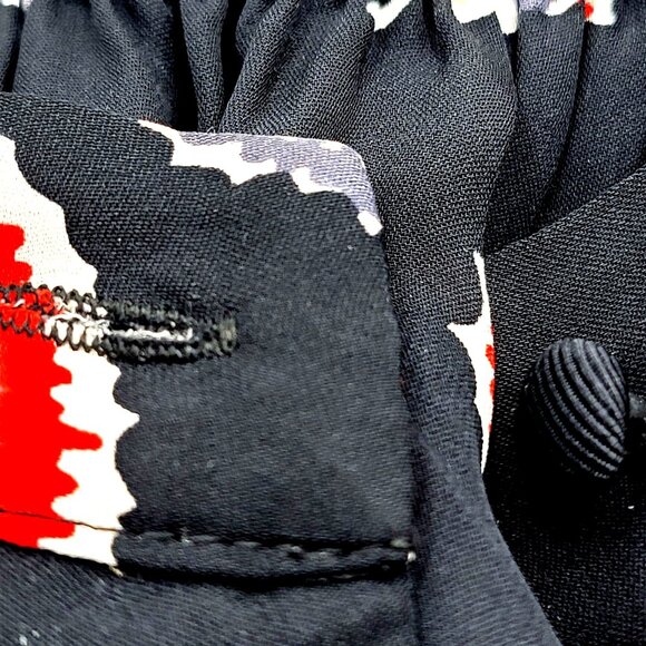 VTG Milly Silk Of New York Black Floral Print Button-Up Tunic Top Size 6 - Picture 8 of 14